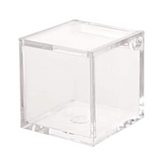 Clear Acrylic Storage Box with Hinged Lid - 6 x 6 x 6 Cms (12 Pcs Pack)